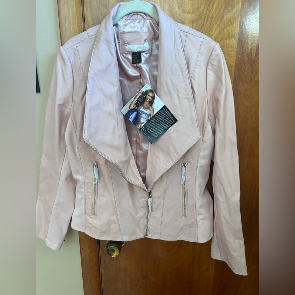 IMAN pink leather jacket (awesomely soft)